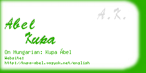 abel kupa business card
