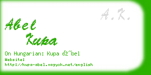 abel kupa business card